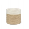 Dropship Cotton Large Woven Storage Basket 11x11 Inch Pack of 1 (Beige White)