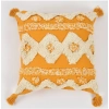 Dropship Cotton Tufted Cushion Pillow Cover 16x16 Inch Pack of 2 (Yellow White)