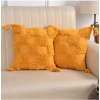 Dropship Cotton Tufted Cushion Pillow Cover 16x16 Inch Pack of 2 (Yellow)