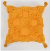 Dropship Cotton Tufted Cushion Pillow Cover 16x16 Inch Pack of 2 (Yellow)