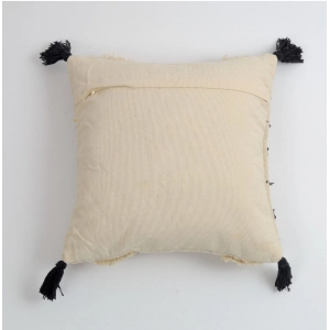 Generic Cotton Handcrafted Pit Loom Cushion Cover 16x16 Inch Pack of 2 (Black)