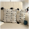 Dropship Cotton Handcrafted Pit Loom Cushion Cover 16x16 Inch Pack of 2 (Black)