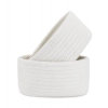 Dropship Cotton Storage Rope Woven Baskets Pack of 2 (White)