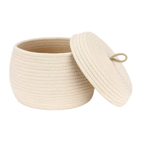 Dropship Cotton Bear Shaped Storage Matka Basket With Lid Pack of 1 (Beige)