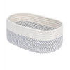 Dropship Cotton Oval Storage Rope Woven Baskets Pack of 1 (Grey White)