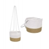 Dropship Cotton Hanging Planter Flower Basket Pack of 1 (Beige White)