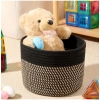 Dropship Cotton Round Small Storage Basket 9x7 Inch Pack of 1 (Beige)