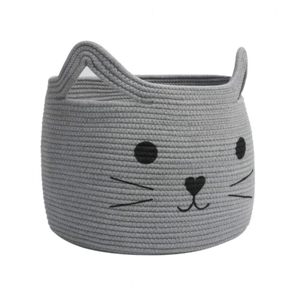 Dropship Cotton Large Storage Cat Basket 15x11 Inch Pack of 1 (Grey)
