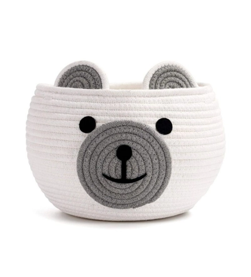 Cotton Bear Shaped Storage Baskets Pack of 1 (White)
