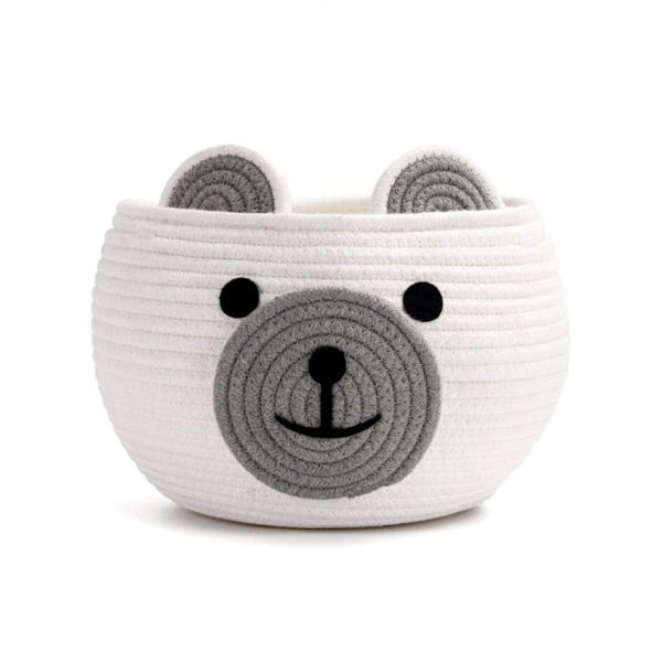Dropship Cotton Bear Shaped Storage Baskets Pack of 1 (White)