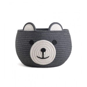 Generic Cotton Bear Shaped Storage Baskets Pack of 1 (Grey)