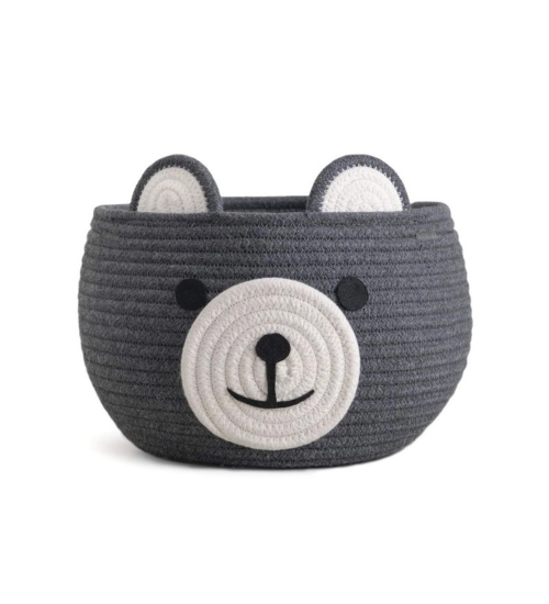Cotton Bear Shaped Storage Baskets Pack of 1 (Grey)