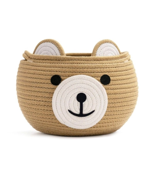 Cotton Bear Shaped Storage Baskets Pack of 1 (Beige)