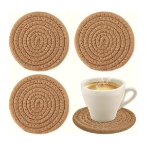 Generic Cotton Rope Drink Coasters 4 Pcs Set (Beige)