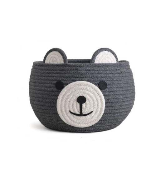 Cotton Bear Shaped Storage Baskets Pack of 1 (Grey)