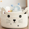 Dropship Cotton Small Cat With Face Basket Pack of 1 (White)