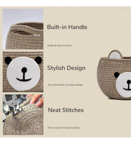 Cotton Bear Shaped Storage Baskets Pack of 1 (Mix)