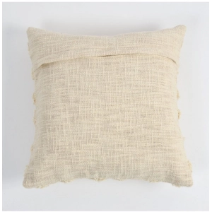 Generic Cotton Tufted Cushion Pillow Cover 16x16 Inch Pack of 2 (Off White)