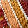 Dropship Cotton Handcrafted Pit Loom Cushion Cover 16x16 Inch Pack of 2 (Orange)