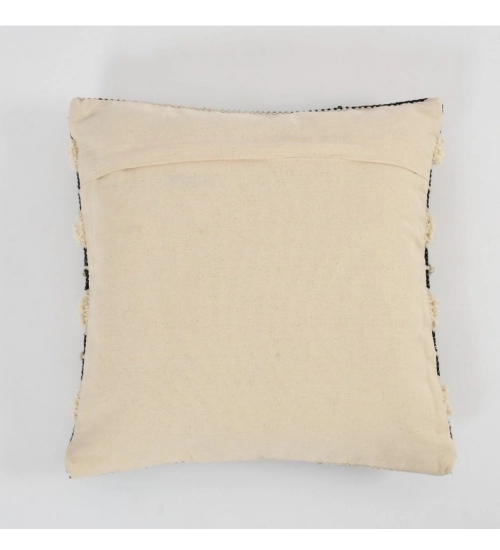 Cotton Striped Handcrafted Pit Loom Cushion Cover 16x16 Inch Pack of 2 (Black Cream) Cotton Striped Handcrafted Pit Loom Cushion Cover 16x16 Inch Pack of 2 (Black Cream)