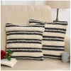 Dropship Cotton Diamond Handcrafted Pit Loom Cushion Cover 16x16 Inch Pack of 2 (Black Cream)