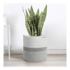 Dropship Cotton Large Woven Storage Basket 11x11 Inch Pack of 1 (Grey White)