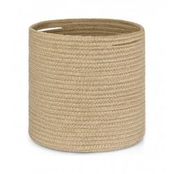 Cotton Large Woven Storage Basket 11x11 Inch Pack of 1 (Beige)