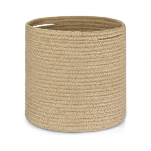Generic Cotton Large Woven Storage Basket 11x11 Inch Pack of 1 (Beige)