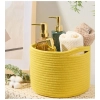 Dropship Cotton Round Small Storage Basket 9x7 Inch Pack of 1 (Yellow)