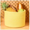 Dropship Cotton Round Small Storage Basket 9x7 Inch Pack of 1 (Yellow)