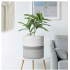 Dropship Cotton Large Woven Storage Basket 11x11 Inch Pack of 1 (Grey White)