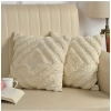 Dropship Cotton Tufted Cushion Pillow Cover 16x16 Inch Pack of 2 (Off White)