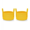 Dropship Cotton Round Storage Rope Woven Baskets Pack of 2 (Yellow)