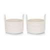 Dropship Cotton Round Storage Rope Woven Baskets Pack of 2 (White)