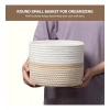 Dropship Cotton Storage Rope Woven Baskets 9x7 Inch Pack of 1 (Beige)