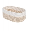 Dropship Cotton Oval Storage Rope Woven Baskets Pack of 1 (Beige White)