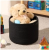 Dropship Cotton Round Small Storage Basket 9x7 Inch Pack of 1 (Black)
