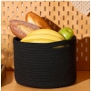 Dropship Cotton Round Small Storage Basket 9x7 Inch Pack of 1 (Black)