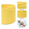 Dropship Cotton Round Small Storage Basket 9x7 Inch Pack of 1 (Yellow)