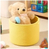 Dropship Cotton Round Small Storage Basket 9x7 Inch Pack of 1 (Yellow)