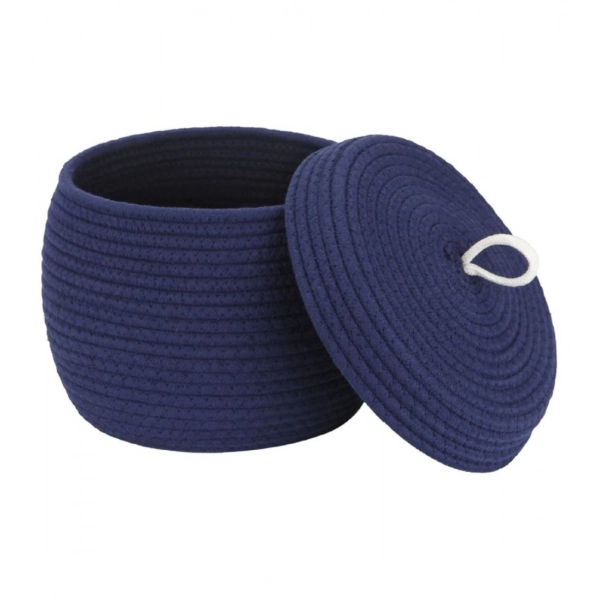 Dropship Cotton Bear Shaped Storage Matka Basket With Lid Pack of 1 (Blue)