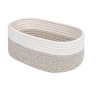 Dropship Cotton Oval Storage Rope Woven Baskets Pack of 1 (White Mix)