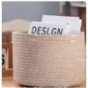 Dropship Cotton Round Small Storage Basket 9x7 Inch Pack of 1 (Brown)