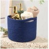 Dropship Cotton Round Small Storage Basket 9x7 Inch Pack of 1 (Blue)