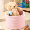 Dropship Cotton Round Small Storage Basket 9x7 Inch Pack of 1 (Baby Pink)