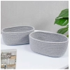 Dropship Cotton Storage Rope Woven Baskets Pack of 2 (Grey)
