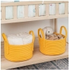 Dropship Cotton Round Storage Rope Woven Baskets Pack of 2 (Yellow)