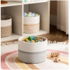 Dropship Cotton Storage Rope Woven Baskets 9x7 Inch Pack of 1 (Grey)
