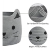 Dropship Cotton Large Storage Cat Basket 15x11 Inch Pack of 1 (Grey)