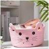 Dropship Cotton Small Cat With Face Basket Pack of 1 (Pink)